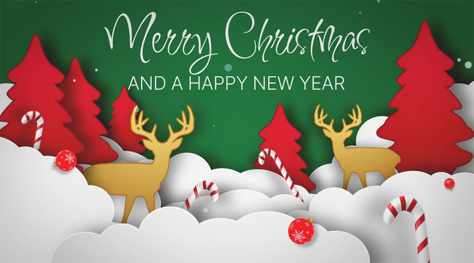 b2bcards corporate christmas eacrd ref:1030072368.jpg, Christmas Tree,Deer,Snow, Colours