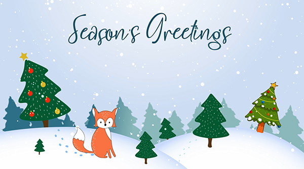 b2bcards corporate christmas eacrd ref:757100483d39d5711d5.jpg, Fox,Snowman,Animal,Scenery, Colours