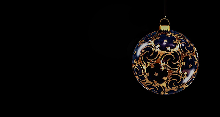 b2bcards corporate christmas eacrd ref:b2b-ecards-baubles-black-blue-gold-854.jpg, Baubles, Black,Blue,Gold