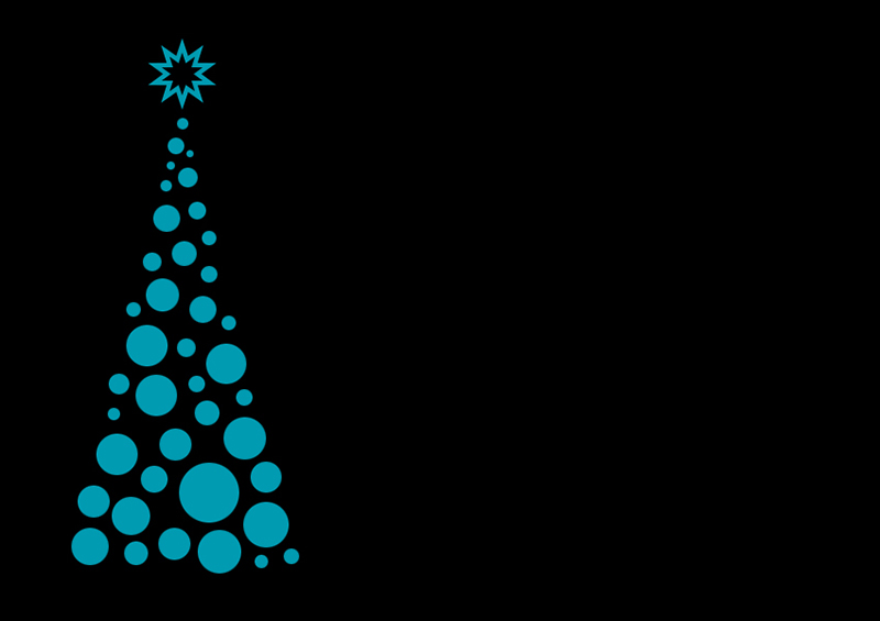 b2bcards corporate christmas eacrd ref:b2b-ecards-christmas-tree-contemporary-black-teal-375.jpg, Christmas Tree,Contemporary, Black,Teal