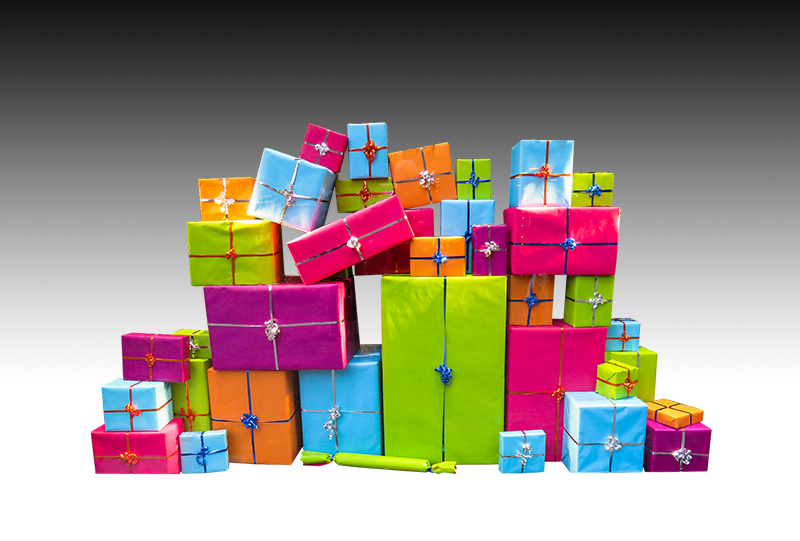 b2bcards corporate christmas eacrd ref:b2bcards-multicolour-presents-black.jpg, Presents, Colours,Black